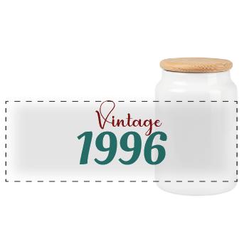 Tee 30 Ans Rétro 70s Né(e) 1996 - Boîte à biscuits avec couvercle en bois - blanc - Devant