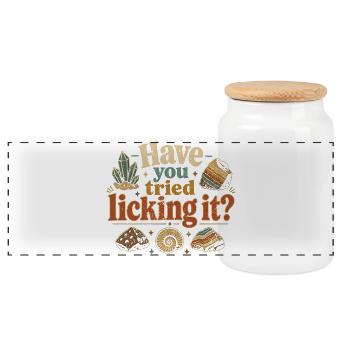 Geologie Geologe Have You Tried Licking It? - Panorama Keksdose mit Holzdeckel - Weiß - Vorne