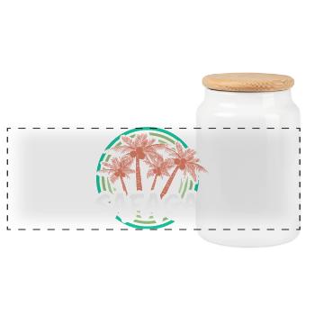 Safaga Holidays - Panoramic Cookie Jar with Wooden Lid - white - Front