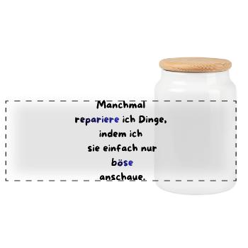 Instandhaltung T-Shirt Lustiges Geschenk Handwerk! - Panorama Keksdose mit Holzdeckel - Weiß - Vorne