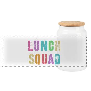 Lunch Squad Graffiti Tee - Panoramic Cookie Jar with Wooden Lid - white - Front
