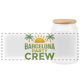 Barcelona Party Crew - Panoramic Cookie Jar with Wooden Lid - white - Front