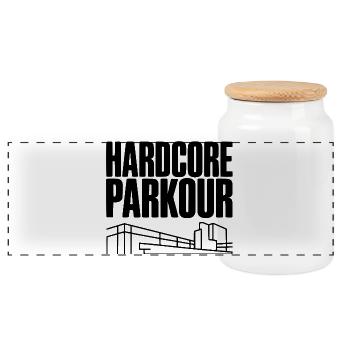 Hardcore Parkour - Boîte à biscuits avec couvercle en bois - blanc - Devant
