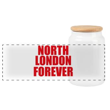 North London Forever - Panoramic Cookie Jar with Wooden Lid - white - Front