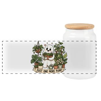  Nur Noch Eine Pflanze Kawaii Geist Süßer - Panorama Keksdose mit Holzdeckel - Weiß - Vorne