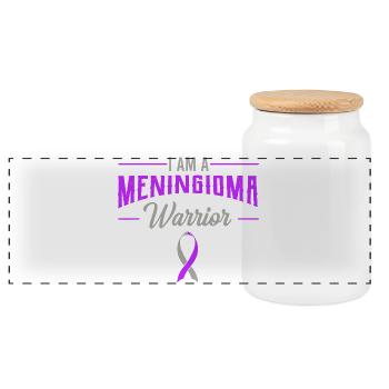I Am A Feminine Warrior - Panoramic Cookie Jar with Wooden Lid - white - Front