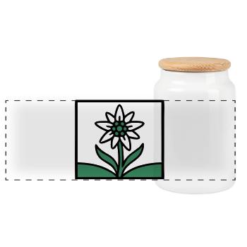 Club alpin de randonnée des montagnes Edelweiss Flower - Boîte à biscuits avec couvercle en bois - blanc - Devant
