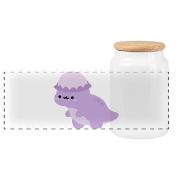 Pachycéphalosaures Dolly - Boîte à biscuits avec couvercle en bois - blanc - Devant