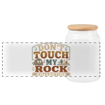 Geologie Geologe Dont Touch My Rock Collection - Panorama Keksdose mit Holzdeckel - Weiß - Vorne