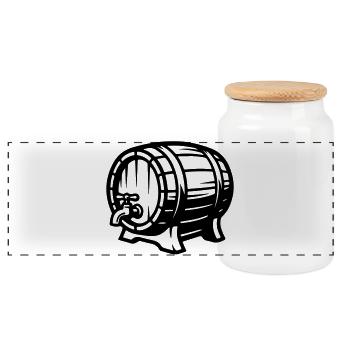 Bière symbole de fût de bière - Boîte à biscuits avec couvercle en bois - blanc - Devant