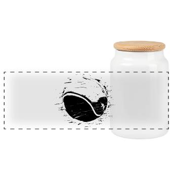 Dessin de balles de tennis - Boîte à biscuits avec couvercle en bois - blanc - Devant