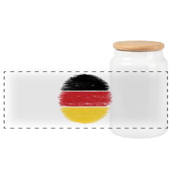 Germany Flag - Panoramic Cookie Jar with Wooden Lid - white - Front