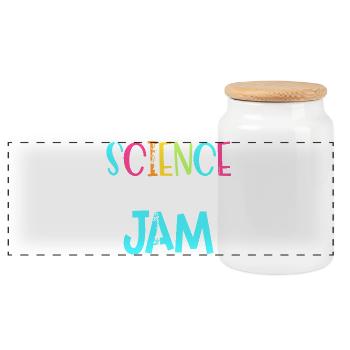 Wissenschaft ist mein Ding – Buntes T-Shirt - Panorama Keksdose mit Holzdeckel - Weiß - Vorne