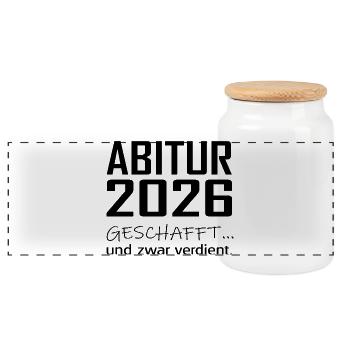 ABI 2026 - Panorama Keksdose mit Holzdeckel - Weiß - Vorne