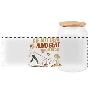 Berner Sennenhund Spruch Hundehalterin Humor - Panorama Keksdose mit Holzdeckel - Weiß - Vorne