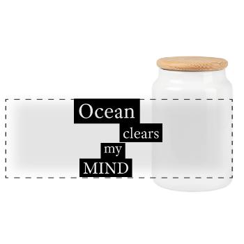 Ocean clears my mind - Panoramic Cookie Jar with Wooden Lid - white - Front