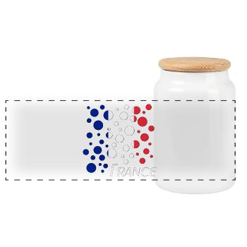 France Dot Spectrum - Panorama Keksdose mit Holzdeckel - Weiß - Vorne