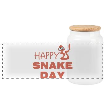 Happy National Snake Day - Panoramic Cookie Jar with Wooden Lid - white - Front