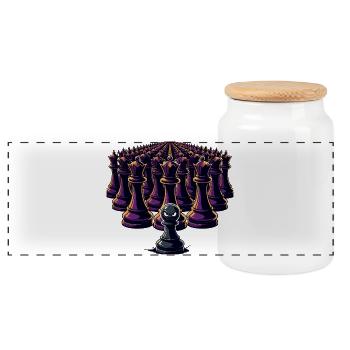 Paysan solitaire contre l’armée du roi - Boîte à biscuits avec couvercle en bois - blanc - Devant