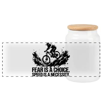 Fear Is A Choice Downhill MTB Tee - Panoramic Cookie Jar with Wooden Lid - white - Front