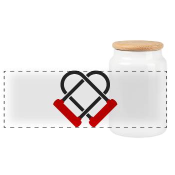Cœur à U-Lock Fahrradliebe - Boîte à biscuits avec couvercle en bois - blanc - Devant