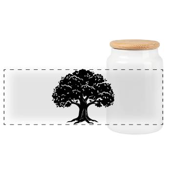 arbre - Boîte à biscuits avec couvercle en bois - blanc - Devant