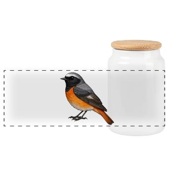 Petit collier des jardins - Boîte à biscuits avec couvercle en bois - blanc - Devant
