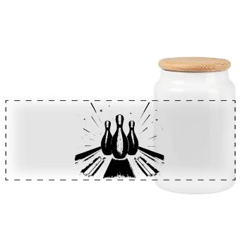 Bowling Sports - Boîte à biscuits avec couvercle en bois - blanc - Devant