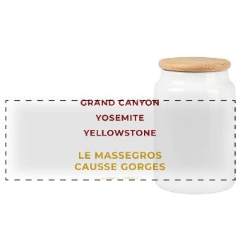 Le Massegros Causse Gorges Lozère - Grand Canyon - Boîte à biscuits avec couvercle en bois - blanc - Devant
