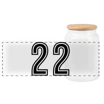 22 Symbole numérique - Boîte à biscuits avec couvercle en bois - blanc - Devant