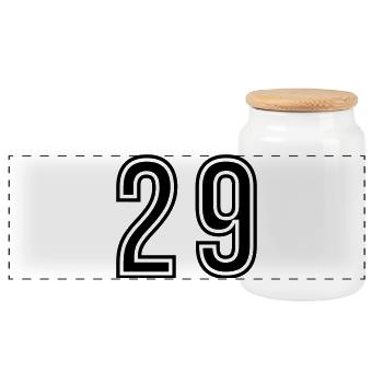 29 Symbole numérique - Boîte à biscuits avec couvercle en bois - blanc - Devant