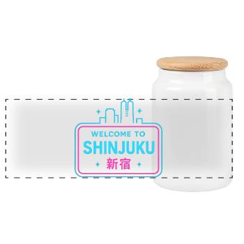 Welcome to Shinjuku - Boîte à biscuits avec couvercle en bois - blanc - Devant