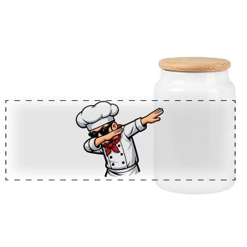 Cuisinier de dabping - Boîte à biscuits avec couvercle en bois - blanc - Devant