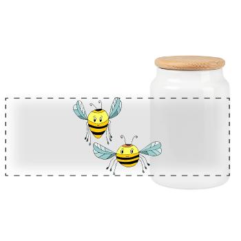 Insectes - Boîte à biscuits avec couvercle en bois - blanc - Devant