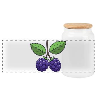 Blackberry Costume Carnival Berries Purple - Panoramic Cookie Jar with Wooden Lid - white - Front