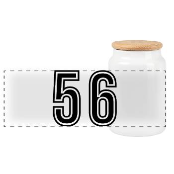 56 Symbole numérique - Boîte à biscuits avec couvercle en bois - blanc - Devant