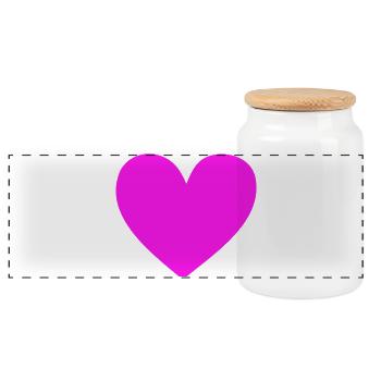 Motif de cœur néon rose vif - Boîte à biscuits avec couvercle en bois - blanc - Devant