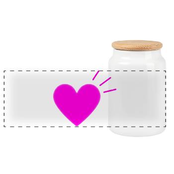 Bright Pink Heart | Modern Love Graphic - Panorama Keksdose mit Holzdeckel - Weiß - Vorne
