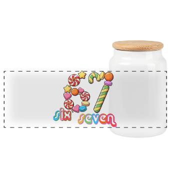 67 Meme Candy Carousel Whimsy - Panorama Keksdose mit Holzdeckel - Weiß - Vorne