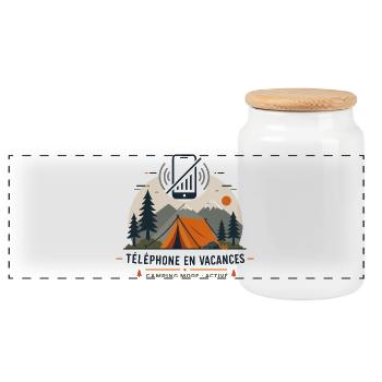 Camping Mode Active - Humour Vacances & Bivouac - Boîte à biscuits avec couvercle en bois - blanc - Devant