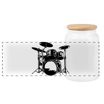 percussion - Panoramic Cookie Jar with Wooden Lid - white - Front
