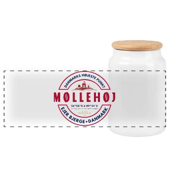 Møllehøj Denmark Peak Graphic Tee - Panoramic Cookie Jar with Wooden Lid - white - Front