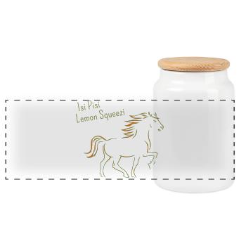 Isi Pisi Lemon Squeezi - Orange - par Maison Bichon - Boîte à biscuits avec couvercle en bois - blanc - Devant