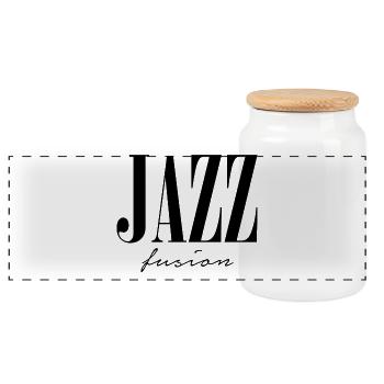 Jazz fusion - Boîte à biscuits avec couvercle en bois - blanc - Devant