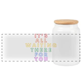 It's All Waiting There For You – Carla's Song Quote - Panoramic Cookie Jar with Wooden Lid - white - Front