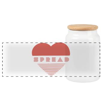 Spread love - Boîte à biscuits avec couvercle en bois - blanc - Devant