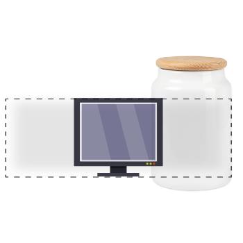 Fernsehen - Panorama Keksdose mit Holzdeckel - Weiß - Vorne