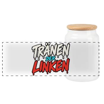 Tränen der Linken Linke Tränen - Panorama Keksdose mit Holzdeckel - Weiß - Vorne