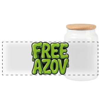 Free Azov – Graffiti - Panorama Keksdose mit Holzdeckel - Weiß - Vorne