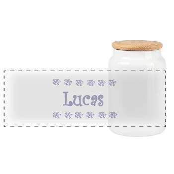Lucas Floral Pastel - Panorama Keksdose mit Holzdeckel - Weiß - Vorne